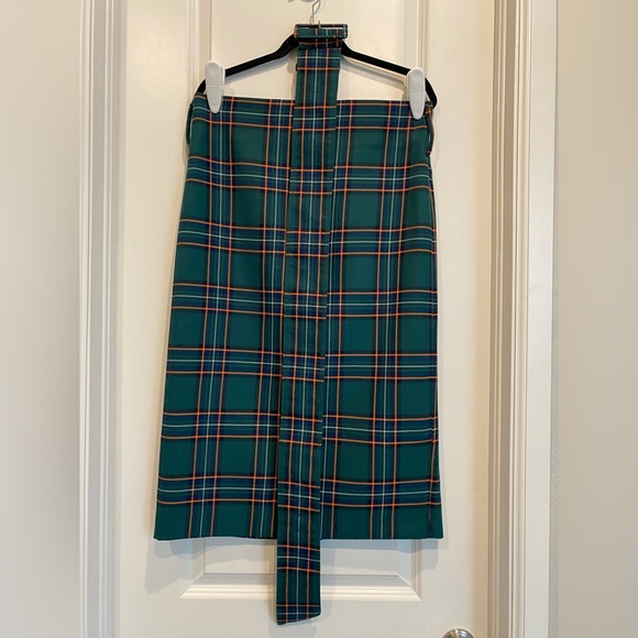 Zara Dresses & Skirts - Zara Plaid Belted Pencil Skirt Green Women’s Large